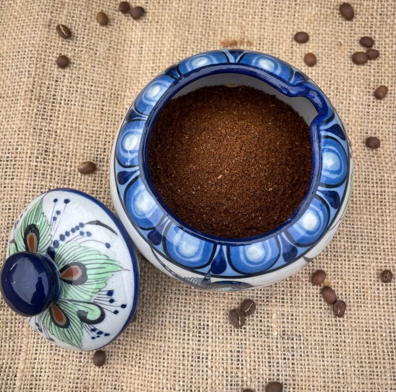 Handmade Ceramic Coffee Pot, Hand Painted Made by Local Artists in