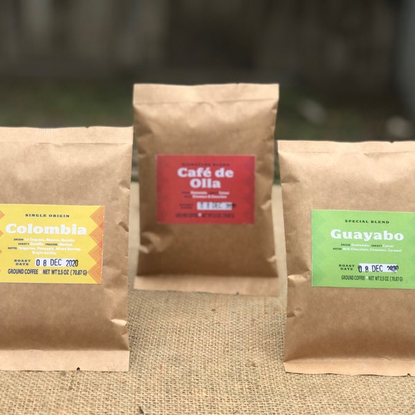 Delicious Coffee gift set , best coffees in one gift. Guatemalan, Colombian coffee & Cafe de Olla, Gift, Free Shipping!