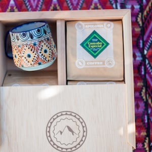Custom  Gift Box -Apolonia Guatemalan Coffee Box Set -Handpicked Coffee -Handmade Custom Texas Cedar Box made in USA