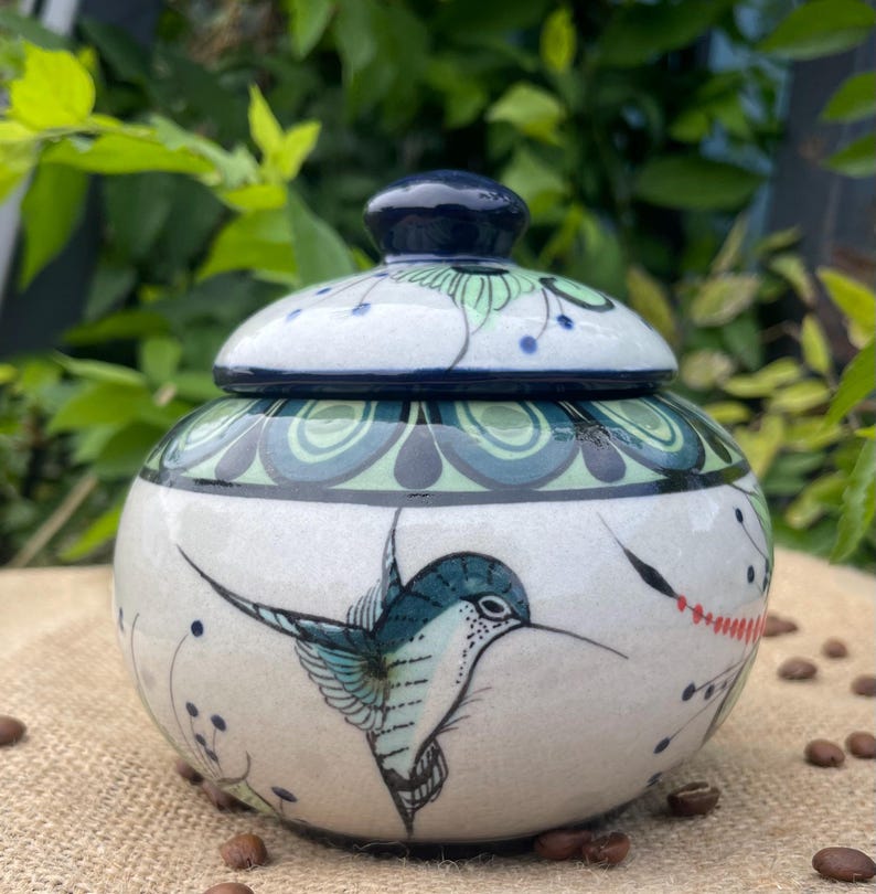 Handmade Ceramic Coffee Pot, Hand Painted Made by Local Artists in