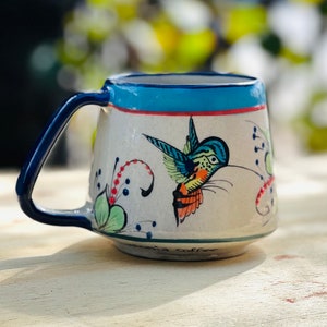 Guatemala Handmade Ceramic coffee Mug-14oz  handmade in Guatemala. hummingbird handmade coffee mugs, gifts,  Free Shipping