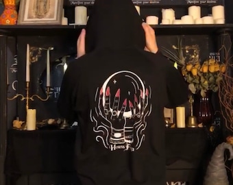 HF Coven- Head Witch crystal ball zip up hoodie