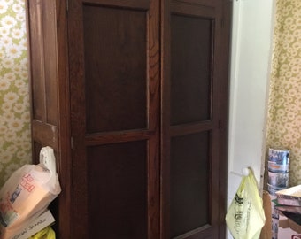 Antique Armoire Wooden late 1800's furniture company tag intact, local pick up only or buyer arranges freight Or plz read
