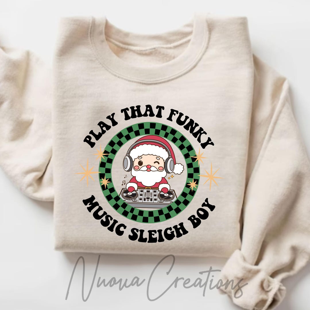 Funky Santa Christmas PNG: Play That Music Sleigh Boy (digital Download ...