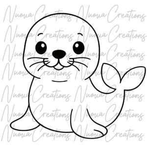 Cute Seal SVG, Digital Download, Cute Animals svg, Cut Files
