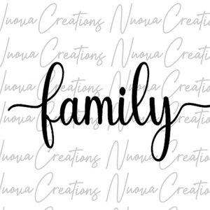 Familie SVG-Schnittdatei: Stilvolle Wortkunst (Digitaler Download)