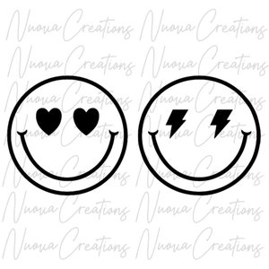 Retro Smiley Faces SVG | Cut File | Digital Download | Trending | Retro svg | Smiley svg