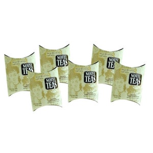 6 pack of Novel Tea Pouches - Each pouch contains 5 teabags tagged with literary tags, Book Lover Gift, Tea Lover Gift, Book Literary Tea