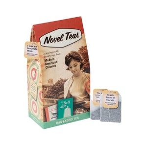 Novel Teas enthält 25 Teebeutel einzeln mit modernen amerikanischen Buchzitaten, Buchliebhaber Geschenk, Teeliebhaber Geschenk, Literarischer Tee, Buch