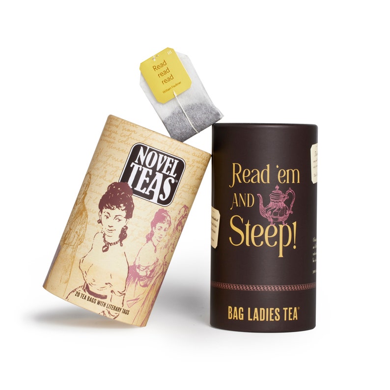 Novel Teas contains 20 teabags individually tagged with literary quotes, Book Lover Gift, Literary Tea, Book Lover , Tea Lover Gift image 3