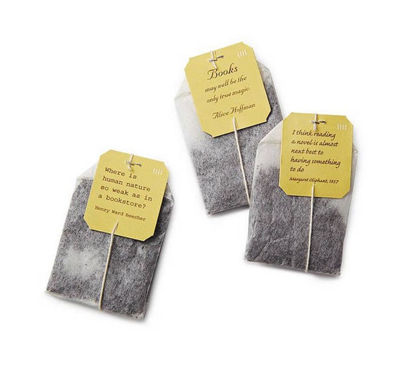 Novel Teas contains 20 teabags individually tagged with literary quotes, Book Lover Gift, Literary Tea, Book Lover , Tea Lover Gift image 2