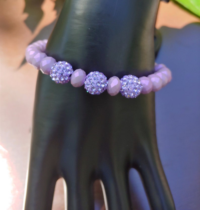 Crystal Pave and Glass Bead Stretch Bracelet Available in Various Colors for WomenRhinestone and Glass Stretch BraceletStretch Bracelet