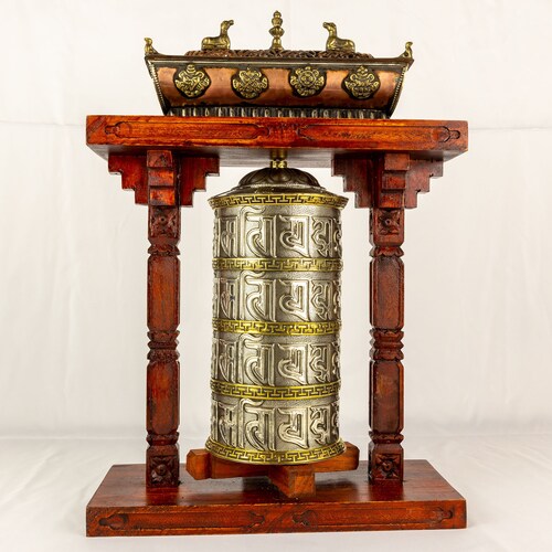 Tibetan Buddhist Handcrafted Spinning Prayer Wheel Wall Etsy