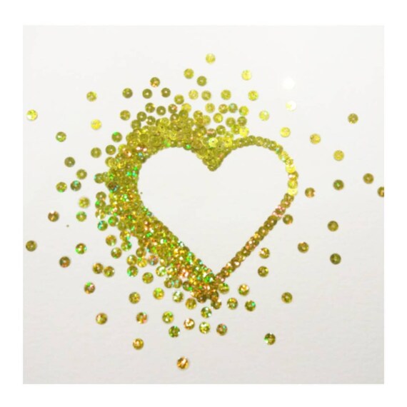 CONFETTI HEART gold confetti heart holographic wall art Etsy