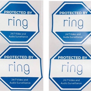 8 - Ring Doorbell Security Sticker Decals - Double-Sided Authentic