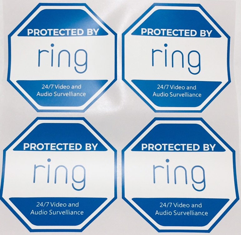 4 Ring Doorbell Security Sticker Decals Double-Sided | Etsy