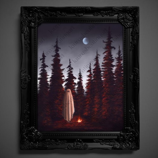 Not AI, Gary the Ghost, Whimsical Wall Decor, Art PrintPRINT - "Maria" (1388)