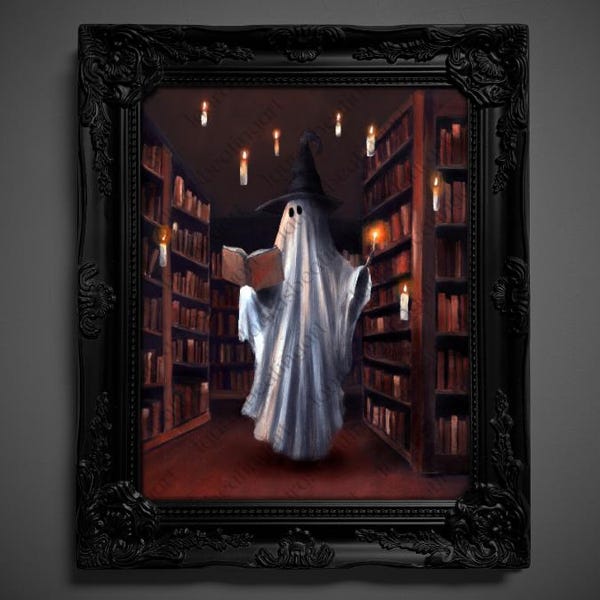 Not AI, Gary the Ghost, Whimsical Wall Decor, Art PrintPRINT - "You're a Wizard, Gary" (1365)