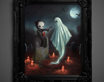 Not AI, Gary the Ghost, Whimsical Wall Decor, Art PrintPRINT - "The Conjuring" (1763)