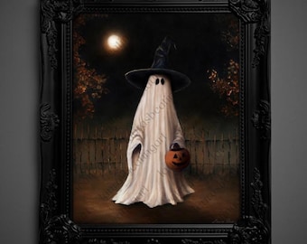Not AI, Gary the Ghost, Whimsical Wall Decor, Art Print - 