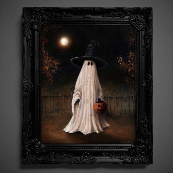 Not AI, Gary the Ghost, Whimsical Wall Decor, Art Print - 