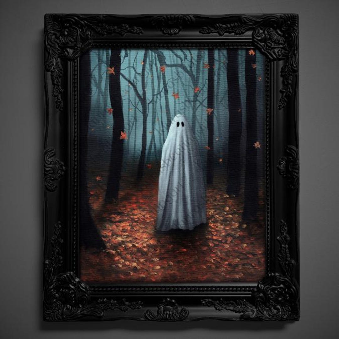 Not AI, Gary the Ghost, Whimsical Wall Decor, Art Print - 