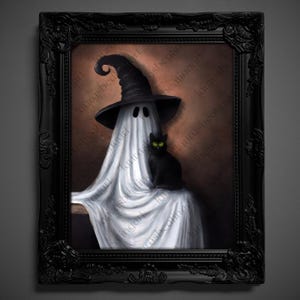 No es IA, Gary el Fantasma, Decoración de Pared Caprichosa, Lámina Artística PRINT - "Magia de Medianoche" (1603)