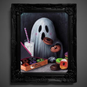 Not AI, Real Art PRINT - "Halloween Donuts"  (1573)