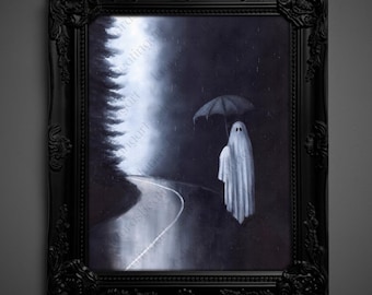"Not AI, Real Kunstdruck - ""Rainy Road"" (1468)"