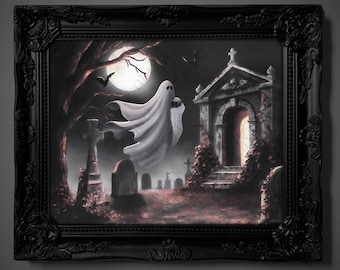Not AI, Gary the Ghost, Whimsical Wall Decor, Art PrintPRINT - "Silent Memento" (1925)