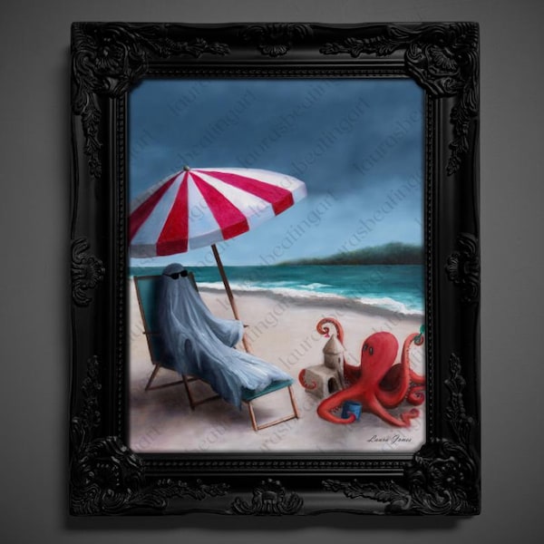 "Not AI, Real Kunstdruck - "Death's a Beach" (1057)"