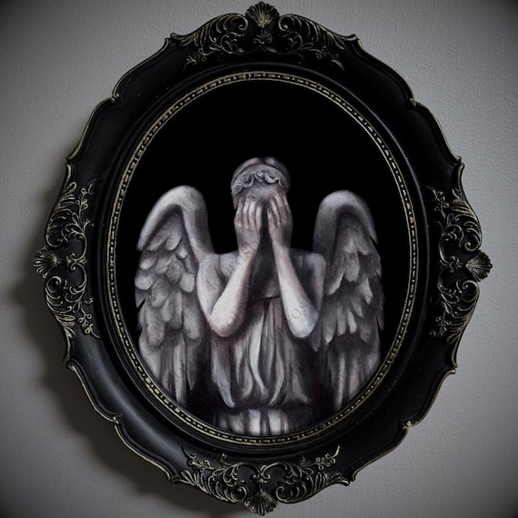 The Weeping Angels 3個セット Not AI, Spooky Wall Decor, Art Print- 