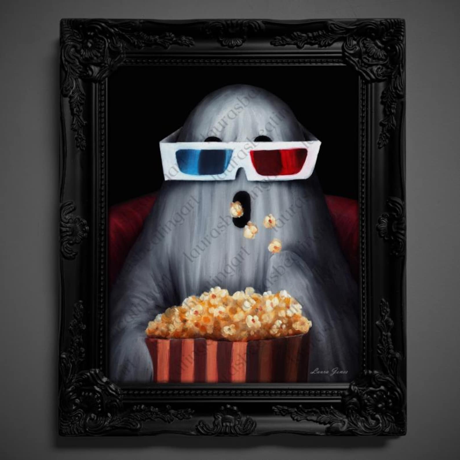 Not AI, Real Art PRINT - "OMG Popcorn" (1596) - 11x14 inches