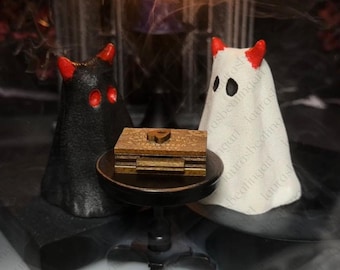 Handmade Ghost Figurine - Horns