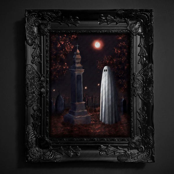 Geen AI, echte kunst PRINT - "Kerkhof" (1331)