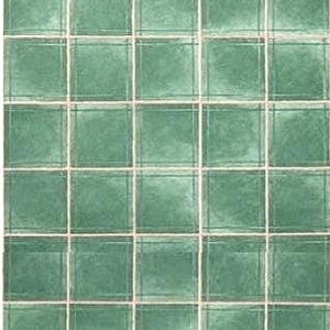 May include: A repeating grid pattern featuring square tiles in varying shades of sage and forest green. Each square is outlined by thin, light-colored lines, creating a structured, geometric design with a subtle, hand-painted watercolor texture.