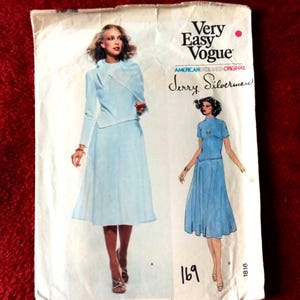 1816 Vogue American Designer, Jerry Silverman, dress pattern, size 14  (Used complete with instructions)