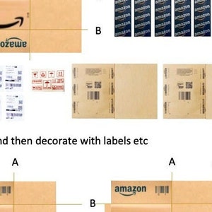 Miniature Amazon Boxes, Packets, Labels: 1/12 Scale PDF Sheet (digital ...