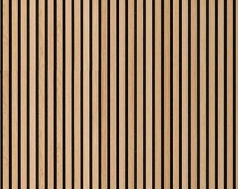 Contemporary Wood Slat wallpaper in light oak  I Love Wallpaper