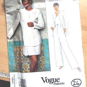 1403 Vogue Designer americano, Calvin Klein, Jaqueta deslumbrante, calça, molde de saia, tamanho 8-10-12 (sem uso)