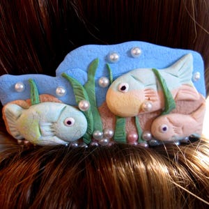 Sculpted Fish  Hair comb, created for the fishing fan, or for anyone who loves fish.  Definitely a conversation starter