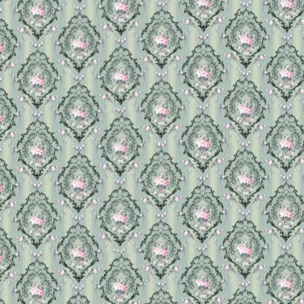 Victorian Parlour wallpaper Adjustable Jpeg and PDF sheet shown in 12th scale Instant Download