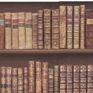 Dollhouse Bookshelf Wallpaper: Old Brown Books, Miniature Scale (Digital Download)