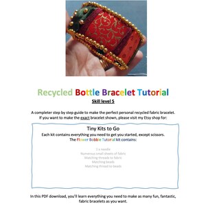 Pulseira de garrafa Boho reciclada, tutorial de costura, download de PDF de 12 páginas, imagens coloridas, declaração de cabelo pessoal perfeita, adequada para iniciantes