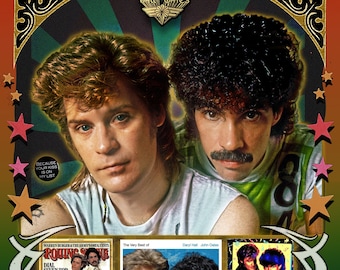 Original Vintage Poster Daryl Hall & John Oates Music Memorabilia
