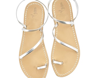 Silver Capri Sandals - Flat handmade sandals - Handmade in Italy