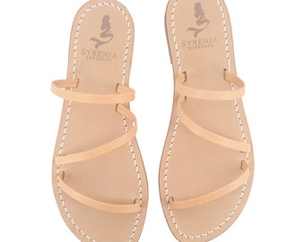 Capri sandals nude leather color - Handmade in Italy - Classic Capri sandals in natural tan leather