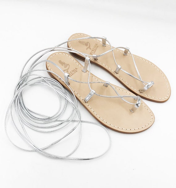 Silver Gladiators sandals Lace up 