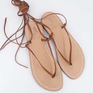 Gladiator sandals Tan Brown leather, Lace up sandals, gladiator sandals leather - Made in Sorrento, Made to Order
