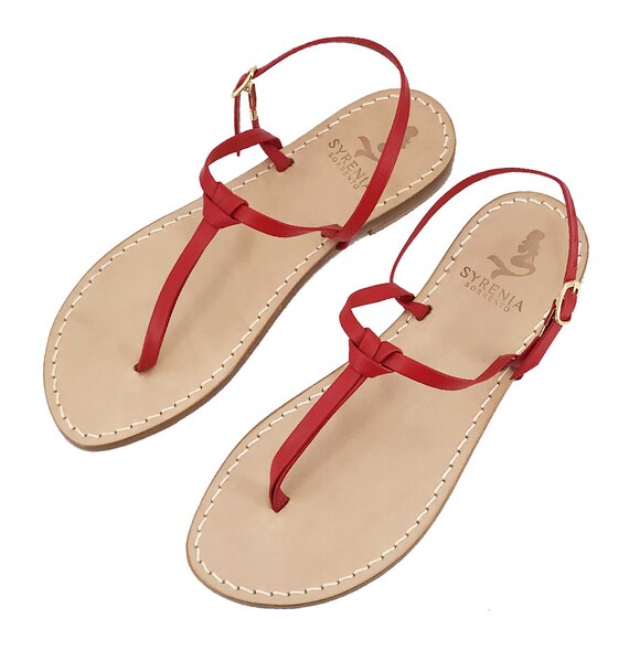 Red Capri Sandals Custom Sandals Capri Handmade and Customized
